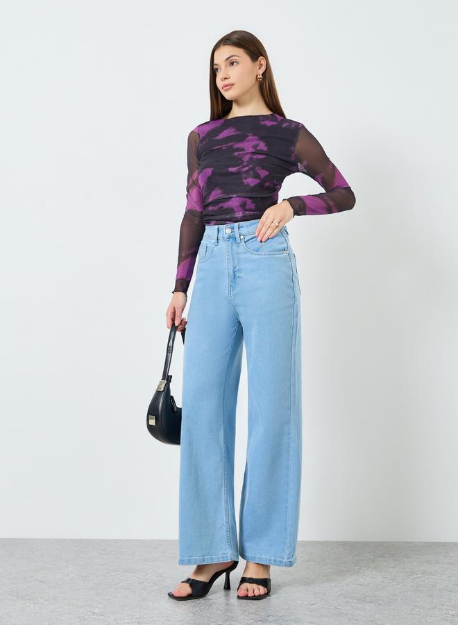 Styli Women Blue Wide Leg Jeans - Image 4